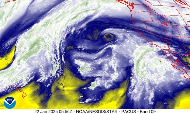 West Band 09 Weather Satellite Image for Monterey