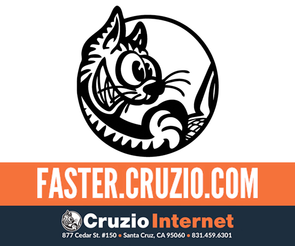 Ad for Cruzio Internet. click for more info