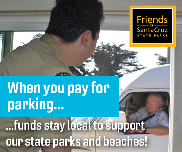 Pay to Park (funds stay local) ad from Friends of Santa Cruz State Parks.