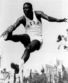 Jackie Robinson doing track and field