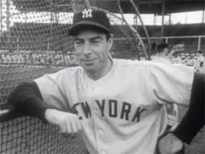 Joe DiMaggio on the baseball field