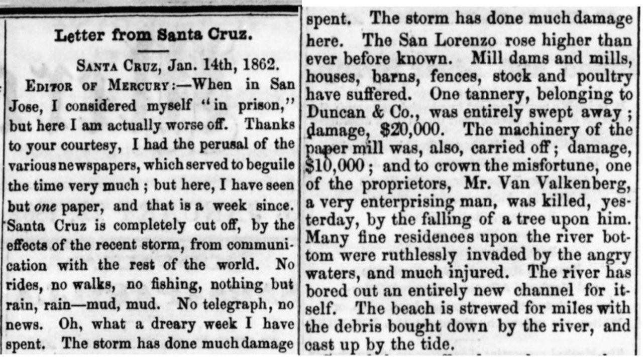 Letter from 1862 Sentinel newspaper